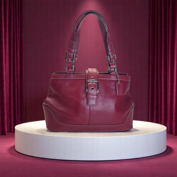 COACH Hamptons Satchel in burgundy/berry red Y2K - Picture 2 of 12